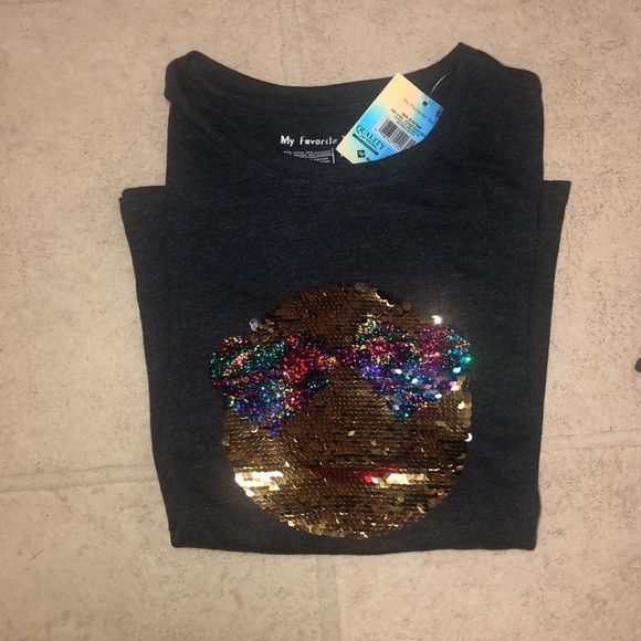 NWT Emoji reversible tee size 10/12 - Picture 3 of 5